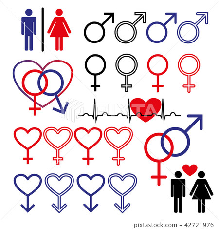 Male and female symbol set logo. Vector Male and female symbol set logo. Vector 42721976