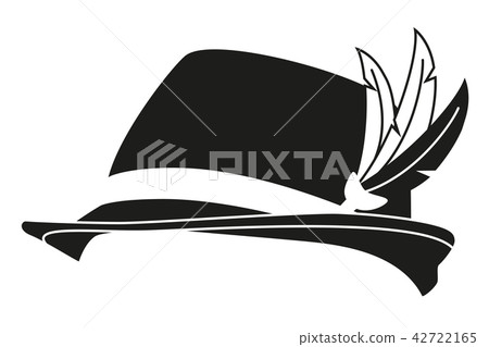 Black and white german feather hat silhouette 42722165
