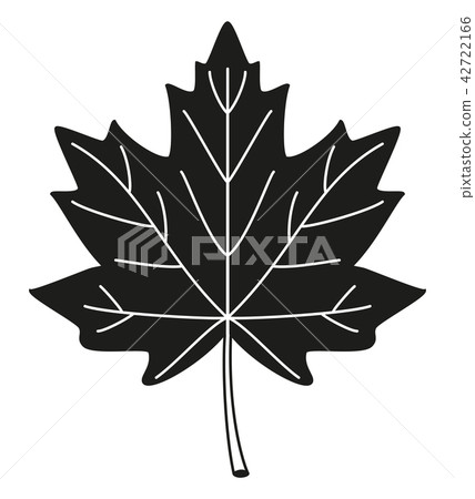 Black and white maple leaf silhouette Black and white maple leaf silhouette 42722166