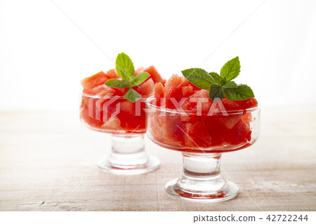 Pieces of watermelon and mint 42722244