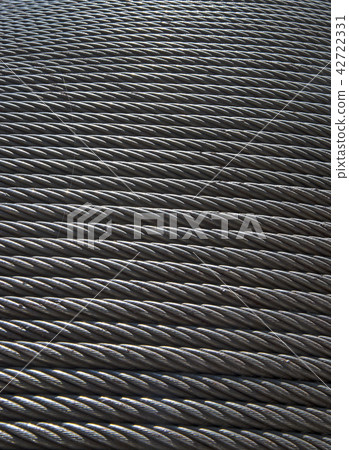 Closeup of heavy duty old steel cable Texture and Closeup of heavy duty old steel cable Texture and 42722331