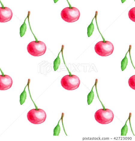 Seamless pattern with red cherry 42723090