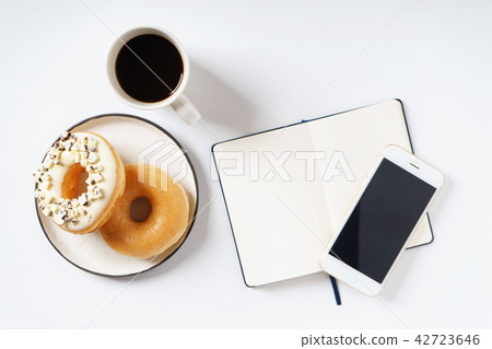 doughnuts with cup of coffee doughnuts with cup of coffee 42723646