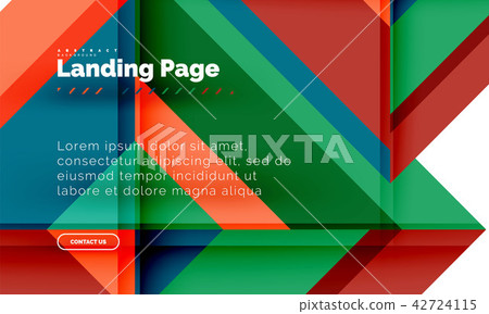 Square shape geometric abstract background, landing page web design template 42724115