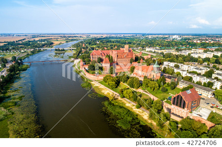 Malbork Castle on the bank of the Nogat River. UNESCO world heritage in Poland 42724706