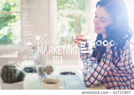 Marketing 101 with young woman Marketing 101 with young woman 42725907
