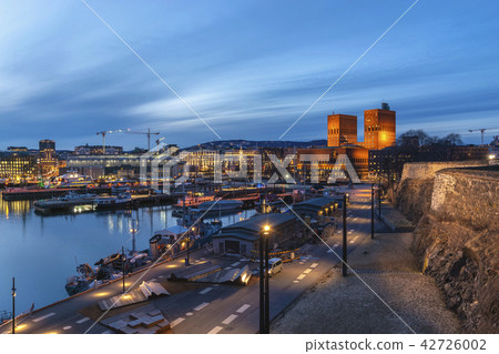 Skyline at Oslo City Hall and Harbour, Oslo Norway Skyline at Oslo City Hall and Harbour, Oslo Norway 42726002