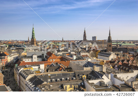 Copenhagen aerial view city skyline, Denmark 42726007