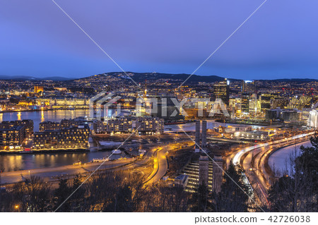 City skyline at business district, Oslo Norway 42726038
