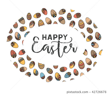 Easter doodle vector frame Easter doodle vector frame 42726678