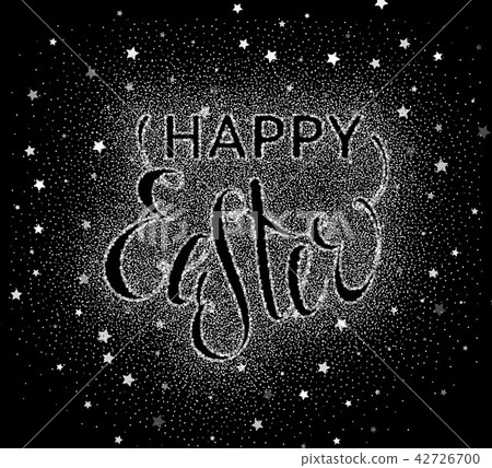 Glitter textured inscription Happy Easter Glitter textured inscription Happy Easter 42726700