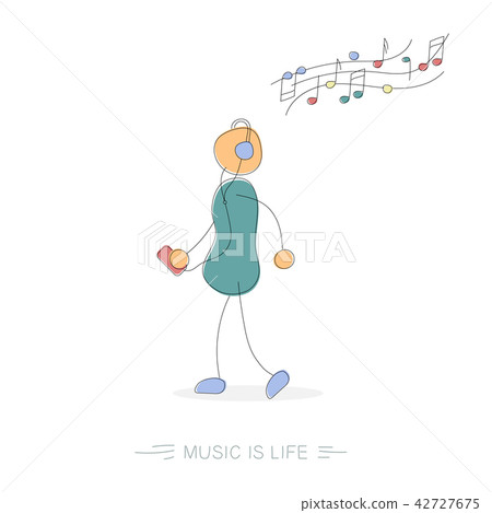 Man with headphones and smartphone in hand Man with headphones and smartphone in hand 42727675