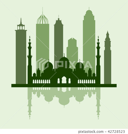 United Arab Emirates skyscrapers silhouette Dubai 42728523