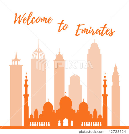 United Arab Emirates skyscrapers silhouette Dubai 42728524