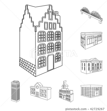 Building and architecture outline icons in set collection for design.The building and dwelling Building and architecture outline icons in set collection for design.The building and dwelling 42729267