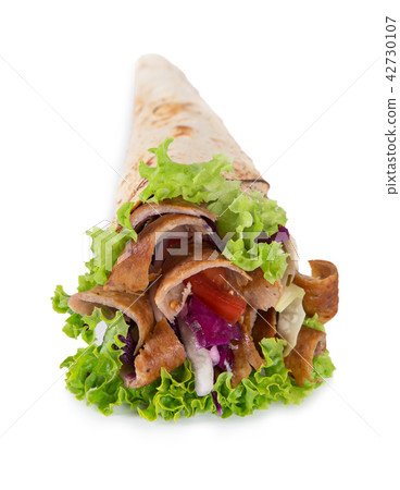 Turkish Kebab Yufka on white background. Turkish Kebab Yufka on white background. 42730107