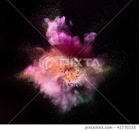 Colored powder explosion isolated on black background. Colored powder explosion isolated on black background. 42730158