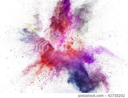 Colored powder explosion isolated on white background. Colored powder explosion isolated on white background. 42730202