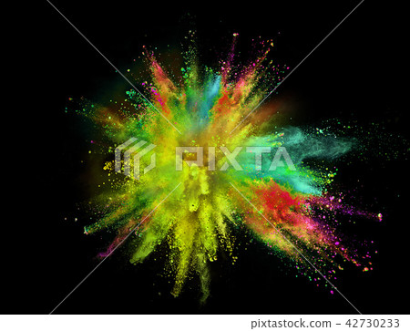 Colored powder explosion isolated on black background. Colored powder explosion isolated on black background. 42730233