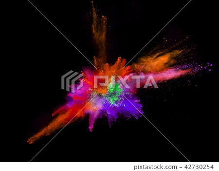 Colored powder explosion isolated on black background. Colored powder explosion isolated on black background. 42730254
