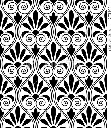 Floral pattern. Wallpaper baroque, damask. Floral pattern. Wallpaper baroque, damask. 42731024