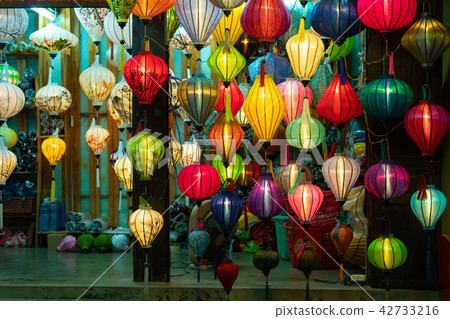 Colorful silk lanterns in Hoi An old town 42733216