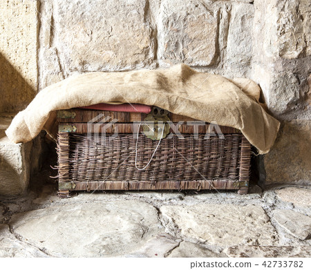 braided antique chest and burlap 42733782