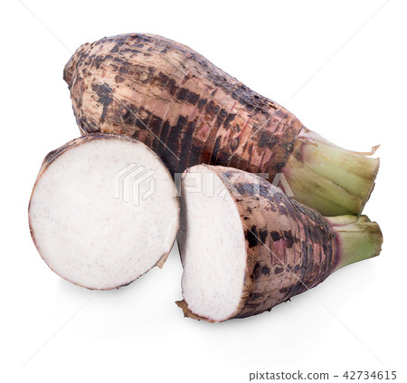 Taro, sliced of taro isolated on white background 42734615