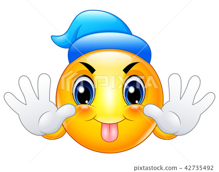 Cartoon emoticon sticking out his tongue Cartoon emoticon sticking out his tongue 42735492