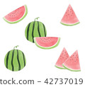 Watercolor watermelon 42737019