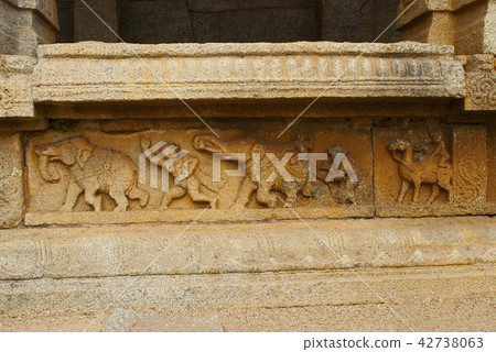 Carved figures on plinth, Achyuta Raya temple Carved figures on plinth, Achyuta Raya temple 42738063