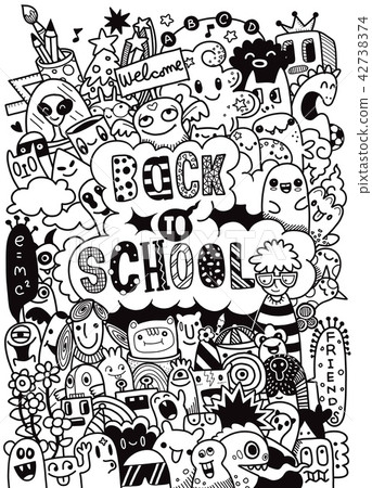 hand draw doodle school element, Doodle Illustrat - Stock Illustration