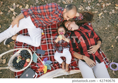 family in a field 42740676