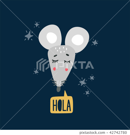 Cute mouse head vector illustration 42742780