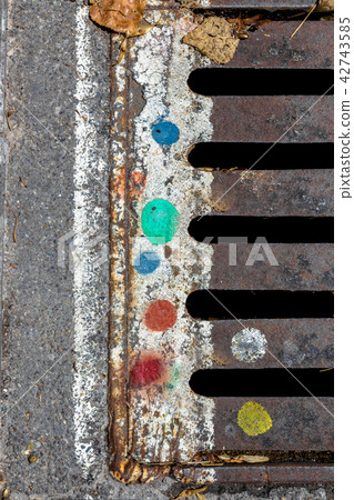 Rusty grunge manhole 42743585