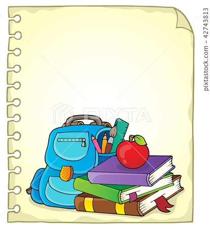 Notepad page with school equipment 1 Notepad page with school equipment 1 42743813