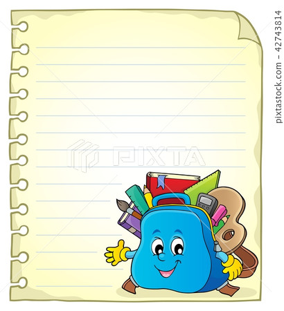 Notebook page with schoolbag 2 42743814