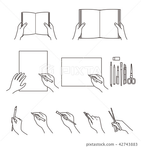 Hand gesture 02 book drawing work 42743883