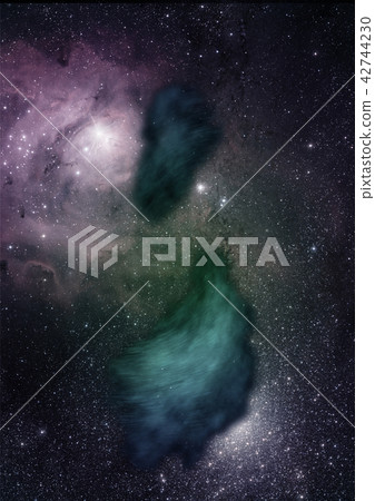 Being shone nebula. 3D rendering 42744230