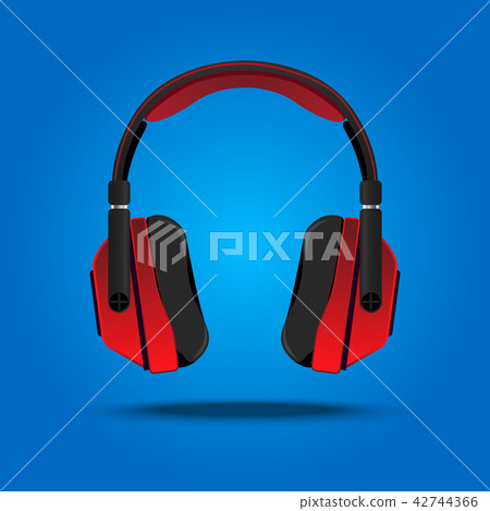 Red Headphones Vector, High Quality Entertainment. Red Headphones Vector, High Quality Entertainment. 42744366