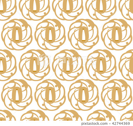 Gold Japanese pattern vector. Icons and symbols Gold Japanese pattern vector. Icons and symbols 42744369