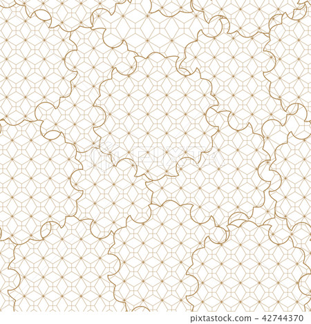 Japanese pattern vector. Gold geometric background Japanese pattern vector. Gold geometric background 42744370