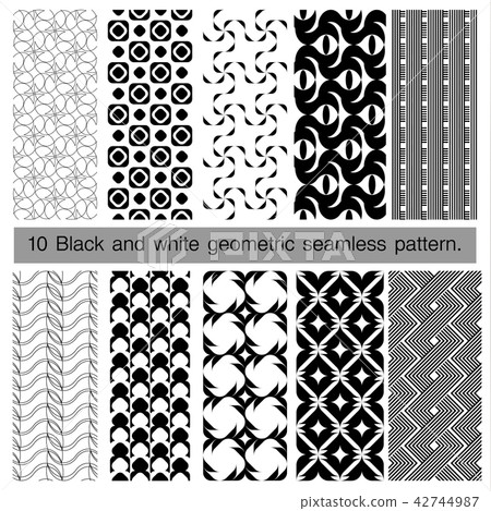 Black and white geometric seamless pattern. Black and white geometric seamless pattern. 42744987