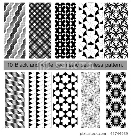 Black and white geometric seamless pattern. Black and white geometric seamless pattern. 42744989