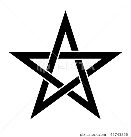 Pentagram sign - five-pointed star. Magical symbol of faith. Simple flat black illustration Pentagram sign - five-pointed star. Magical symbol of faith. Simple flat black illustration 42745266