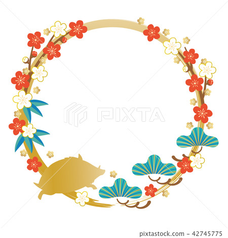 Year - New Year's card frame 2 - Stock Illustration [42745775] - PIXTA