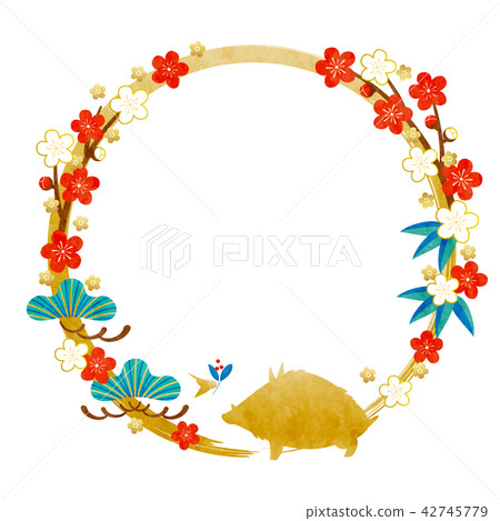 Year-year - New Year's card frame 3 (texture) - Stock Illustration ...