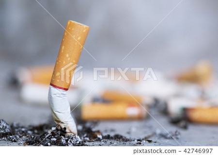 smoking tobacco cigarettes ashtray.	 42746997