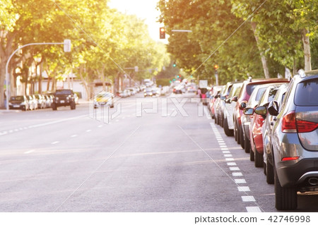 Aerial car parking lot outdoors. Aerial car parking lot outdoors. 42746998