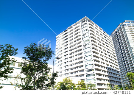 Urban landscape with tower apartment Urban landscape with tower apartment 42748131